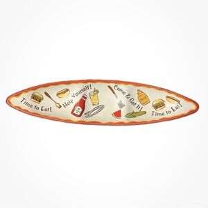 Bella Casa Ganz Skateboard Shaped Serving Platter 3 Compartment Food Graphics